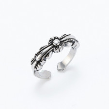 BABY DOUBLE FLORAL CROSS RING